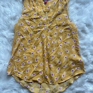 Vince Camuto Yellow Floral Tank Top